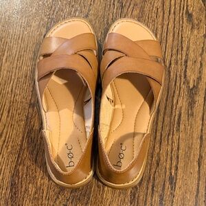 b.o.c. Women's Brown Cross-Strap Sandals never worn